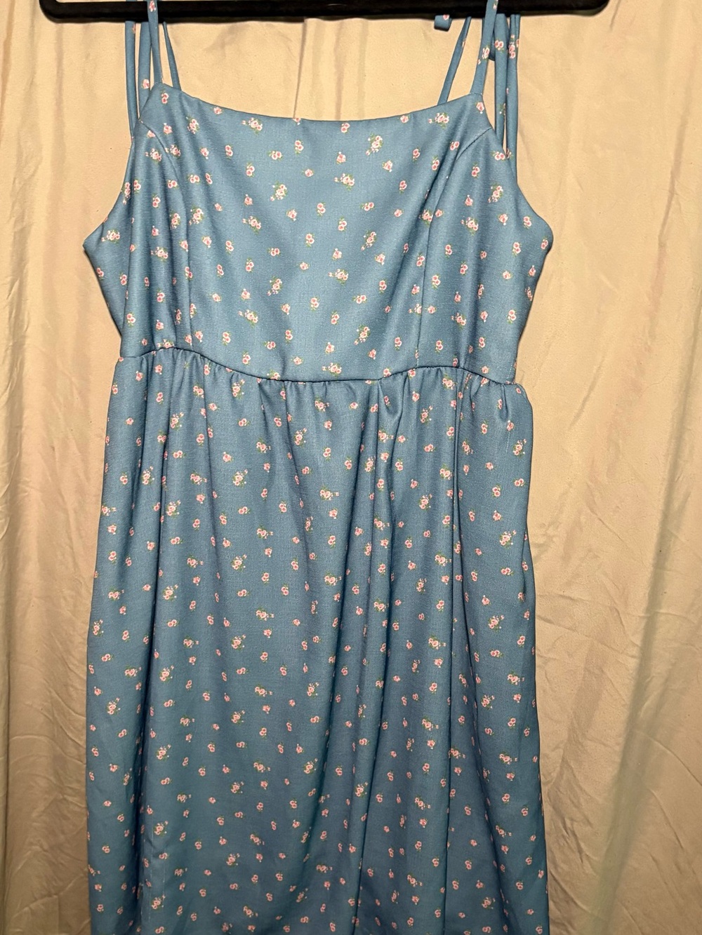 ARULA Blue Floral Spaghetti Strap Sundress